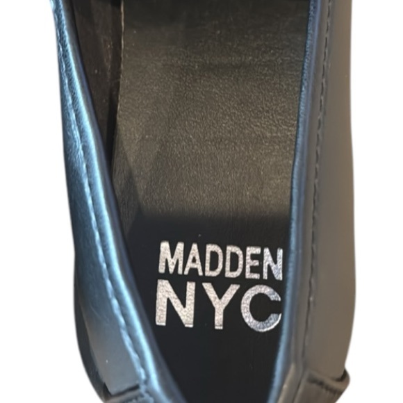 Black Chunky Lug Sole Black Chain Detail Loafers Size 8 New Without Box - Picture 9 of 11